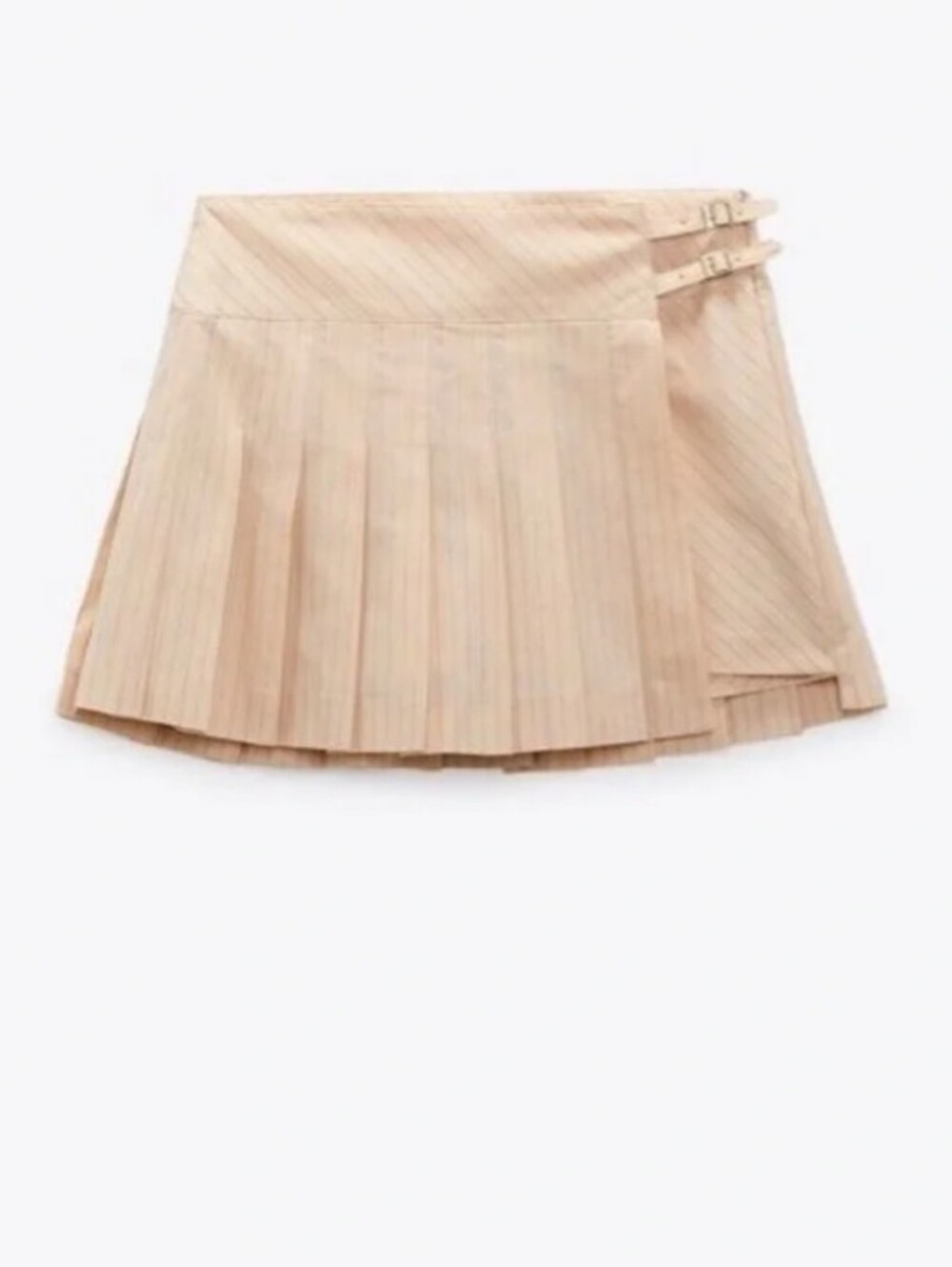 Zara Cream Pinstripe Mini Skirt